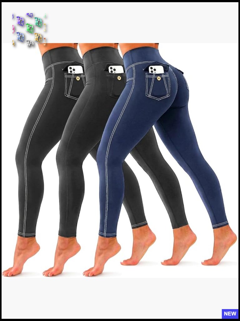 High-Waist Sports Leggings With Phone Pocket, Yoga Fitness Leggings
